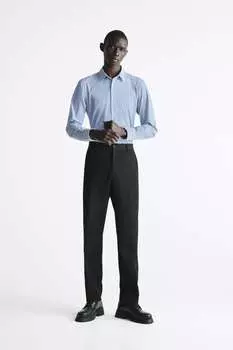 Эластичная рубашка в полоску ZARA, полосатый