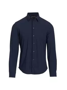 Эластичная спортивная рубашка Emporio Armani, нави