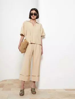 Эластичная талия, удобная посадка, прямые женские капри LCW Vision