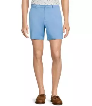 Эластичная ткань Roundtree & Yorke Performance, прямой крой, плоская передняя часть, 7 Однотонные шорты, синий