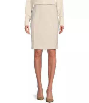 Эластичная юбка-карандаш с защипами Anne Klein, слоновая кость