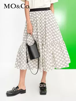 Эластичная юбка Moco с высокой талией и логотипом в виде цветка, зеленый