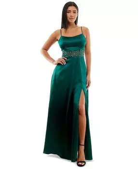 Эластичное атласное платье с отделкой на талии для юниоров City Studios