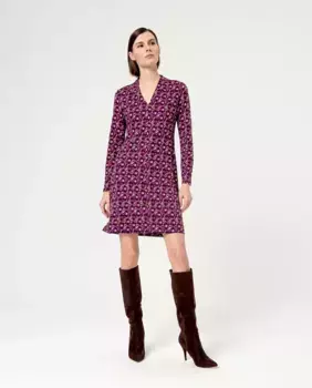 Эластичное короткое платье с принтом Surkana, фиолетовый