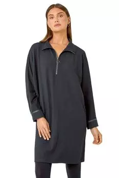 Эластичное платье-кокон с молнией Roman, черный