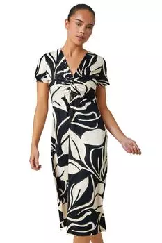 Эластичное платье Petite Leaf с переплетением Roman, черный