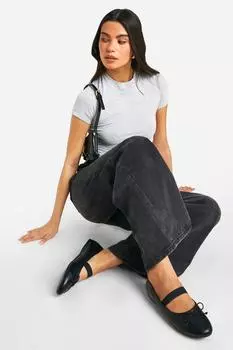 Эластичные балетки с бантом boohoo, черный