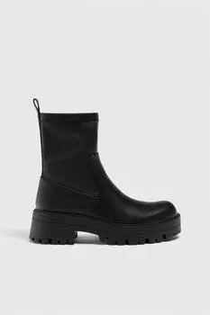 Эластичные ботильоны на плоской подошве Pull&Bear, черный