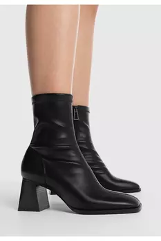 Эластичные ботильоны на среднем каблуке Stradivarius, черный