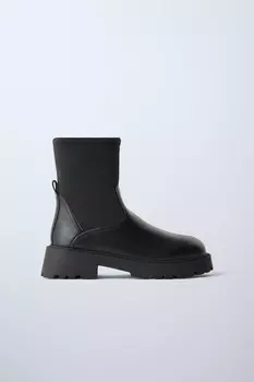 Эластичные ботинки ZARA, черный