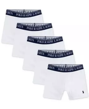 Эластичные боксеры для мальчиков Big Boys, упаковка из 5 шт Polo Ralph Lauren, белый