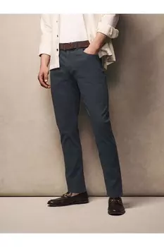 Эластичные брюки чиносы с принтом и элегантным поясом Next, синий