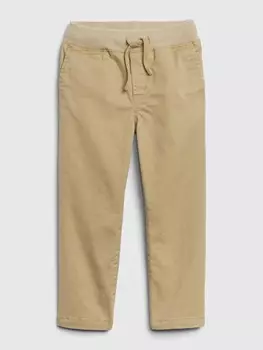 Эластичные брюки цвета хаки Gap, бежевый