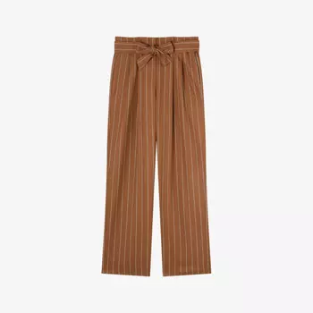 Эластичные брюки Ellis из тканой смеси в полоску коньячного цвета Lk Bennett, коричневый