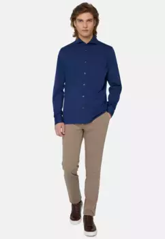 Эластичные брюки из хлопка и тенселя Boggi Milano, цвет Topo