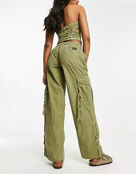 Эластичные брюки карго цвета хаки Vintage Superdry