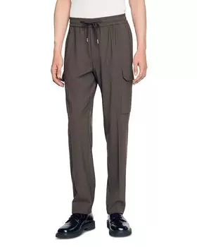 Эластичные брюки-карго Sandro, зеленый