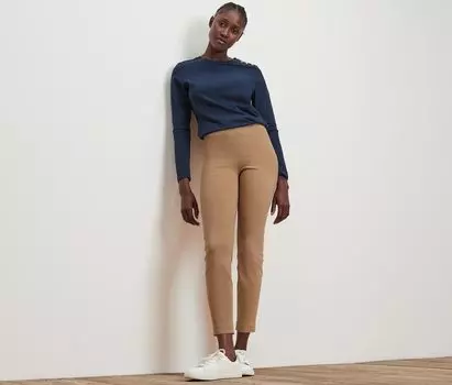 Эластичные брюки Tchibo, бежевый