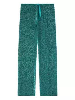 Эластичные брюки в горошек DRIES VAN NOTEN, синий