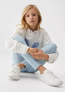 Эластичные джеггинсы с завышенной талией MANGO, светло-синий