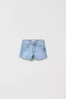 Эластичные джинсовые шорты Zara, синий