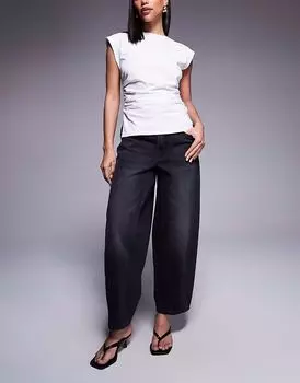 Эластичные джинсы River Island с завышенной талией черного цвета