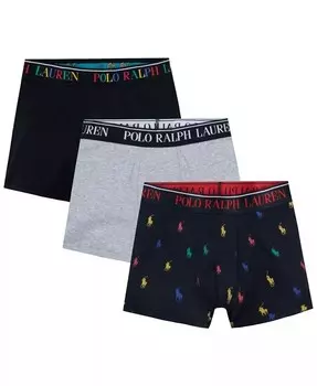 Эластичные хлопковые боксеры для мальчиков Big Boys (3 шт.) Polo Ralph Lauren, серый