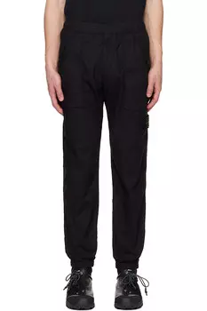 Эластичные хлопковые брюки-джоггеры Paracadute Stone Island, черный