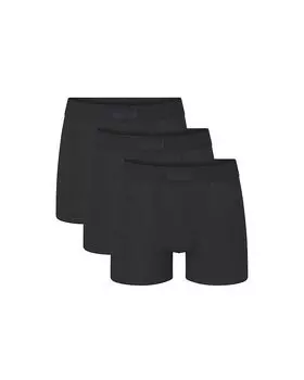 Эластичные хлопковые трусы-боксеры 3", 3 шт. SKIMS, черный