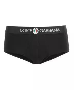 Эластичные хлопковые трусы с логотипом Dolce & Gabbana, черный