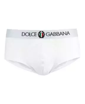 Эластичные хлопковые трусы с логотипом Dolce & Gabbana, белый