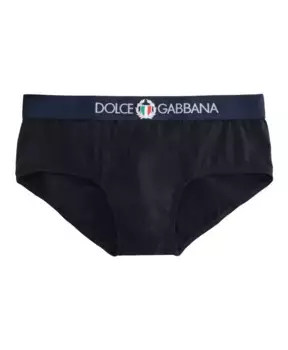 Эластичные хлопковые трусы с логотипом Dolce & Gabbana, синий