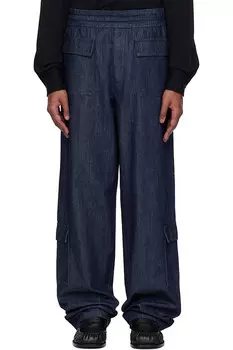 Эластичные карго-джинсы Dries Van Noten, индиго