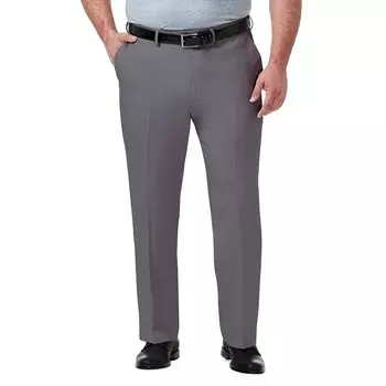 Эластичные классические брюки классического кроя с расширяющейся талией Big & Tall Haggar Premium Comfort с плоской передней частью, цвет Medium Gray