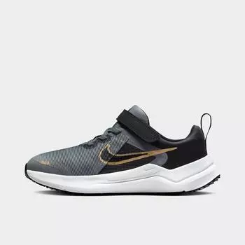 Эластичные кружевные повседневные кроссовки Nike Downshifter 12 для маленьких детей, черный