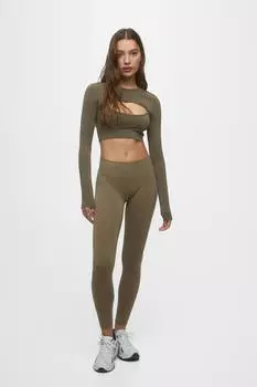Эластичные леггинсы Pull&Bear, темная охра