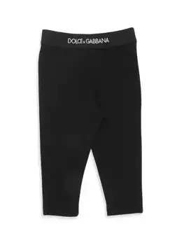Эластичные леггинсы с логотипом для маленьких девочек Dolce&Gabbana, цвет nero