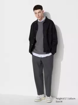Эластичные легкие брюки по щиколотку Uniqlo, серый