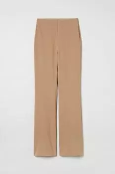 Эластичные расклешенные брюки H&M, бежевый