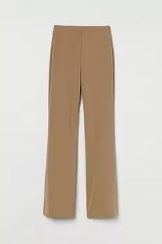 Эластичные расклешенные брюки H&amp;M, темно-бежевый