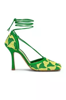 Эластичные сандалии на шнуровке Bottega Veneta, цвет Kiwi & Parakeet