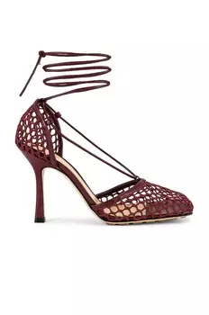 Эластичные сандалии на шнуровке Web Bottega Veneta, цвет Cherry