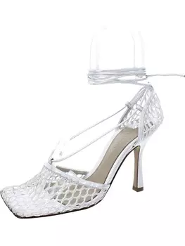 ЭЛАСТИЧНЫЕ САНДАЛИИ Женские нарядные туфли с ремешками Bottega Veneta, цвет Metallic Web