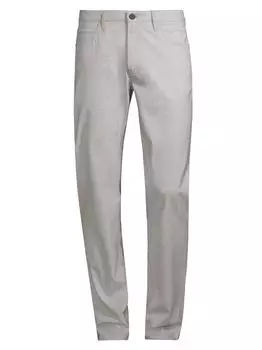 Эластичные шерстяные брюки с пятью карманами Emporio Armani, серый
