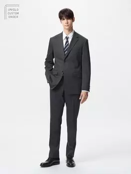 Эластичные шерстяные брюки Uniqlo, серый