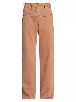 Эластичные широкие джинсы Nimes со средней посадкой Jacquemus, кэмел