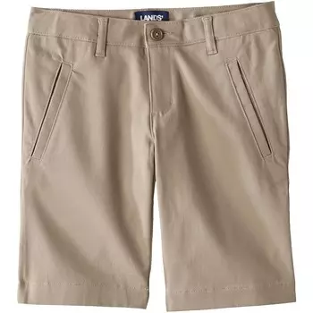 Эластичные шорты-бермуды-чинос для девочек 4–16 лет, школьная форма Lands' End, цвет Khaki