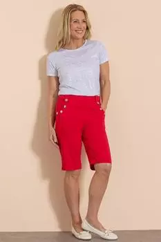 Эластичные шорты без застежки Anna Rose, красный