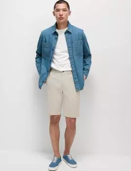 Эластичные шорты-чиносы Regular Fit Marks & Spencer, средний бежевый