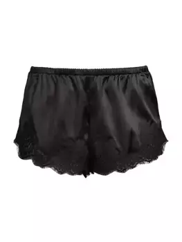 Эластичные шорты из шелка и кружева Dolce&Gabbana, цвет nero